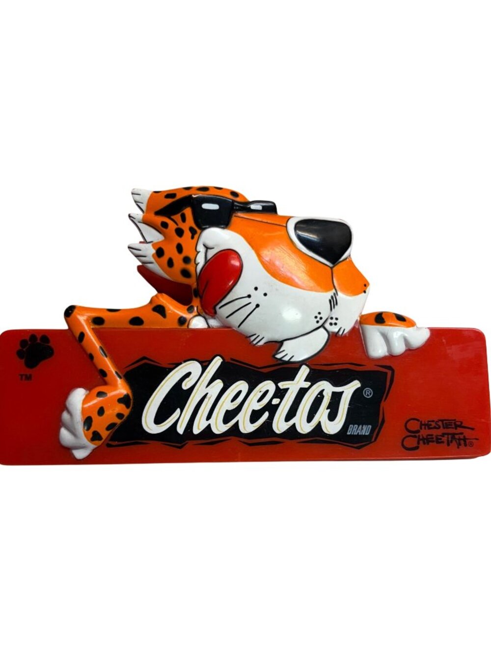 Vintage 2000 Y2K Chester Cheetah Cheetos Chip Bag Clip A. Aronson Red Magnet